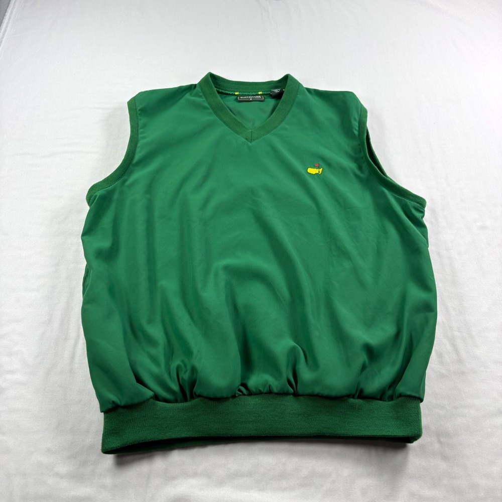 Masters Collection Golf Vest Mens M Green V-Neck Pullover Windbreaker